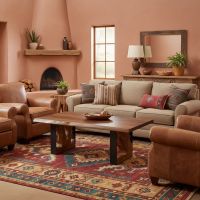 Rustic Coffee Table: Some lifestyle images are created with AI for visualization purposes. Crafted from natural solid wood, each piece is unique and will vary.