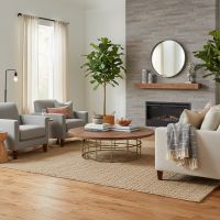 Contemporary Coffee Table: Some lifestyle images are created with AI for visualization purposes. Crafted from natural solid wood, each piece is unique and will vary.