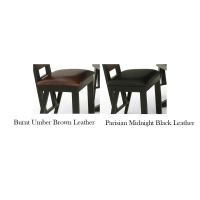 Available Cushion Options - Burnt Umber Brown Leather on the left and Parisian Midnight Black Leather on the right