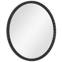 Dandridge Round Industrial Black Mirror