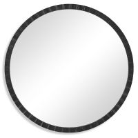 Dandridge Round Industrial Black Mirror