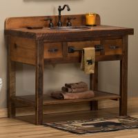 Reclaimed Barnwood Open Vanity - 42"-48" style