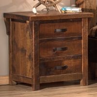 Rocky Creek 3 Drawer Reclaimed Barn Wood Nightstand