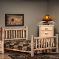 Lakeland Cedar Log Bed--Queen, Unfinished