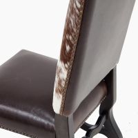 Modern Classic Upholstered Cowhide Scroll Dining Chair