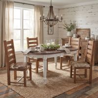 Rustic Upholstered Dining Chair: Some lifestyle images are created with AI for visualization purposes. Crafted from natural solid wood, each piece is unique and will vary.