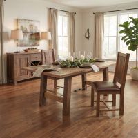 Barnwood Dining Chair: Some lifestyle images are created with AI for visualization purposes. Crafted from natural solid wood, each piece is unique and will vary.