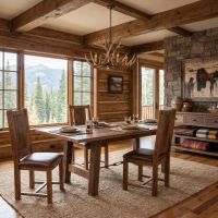 Barnwood Dining Chair: Some lifestyle images are created with AI for visualization purposes. Crafted from natural solid wood, each piece is unique and will vary.
