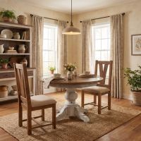 Rustic Barnwood Dining Chair: Some lifestyle images are created with AI for visualization purposes. Crafted from natural solid wood, each piece is unique and will vary.
