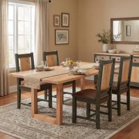Pine Wood Dining Chair: Some lifestyle images are created with AI for visualization purposes. Crafted from natural solid wood, each piece is unique and will vary.