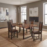 Rustic Wood Dining Chair: Some lifestyle images are created with AI for visualization purposes. Crafted from natural solid wood, each piece is unique and will vary.