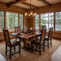 Live Edge Dining Chair: Some lifestyle images are created with AI for visualization purposes. Crafted from natural solid wood, each piece is unique and will vary.
