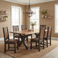 Live Edge Dining Chair: Some lifestyle images are created with AI for visualization purposes. Crafted from natural solid wood, each piece is unique and will vary.
