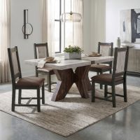 Farmhouse Dining Chair: Some lifestyle images are created with AI for visualization purposes. Crafted from natural solid wood, each piece is unique and will vary.