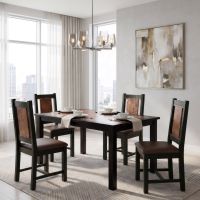 Rustic Dining Chair: Some lifestyle images are created with AI for visualization purposes. Crafted from natural solid wood, each piece is unique and will vary.