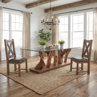 Farmhouse Dining Chair: Some lifestyle images are created with AI for visualization purposes. Crafted from natural solid wood, each piece is unique and will vary.