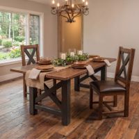 Farmhouse Dining Chair: Some lifestyle images are created with AI for visualization purposes. Crafted from natural solid wood, each piece is unique and will vary.