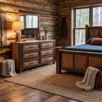 Farmhouse Dresser: Some lifestyle images are created with AI for visualization purposes. Crafted from natural solid wood, each piece is unique and will vary.
