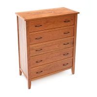 Denver Ambrosia Maple & Cherry 5 Drawer Chest - Complete Cherry
