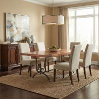 Copper Dining Table: Some lifestyle images are created with AI for visualization purposes. Crafted from natural solid wood, each piece is unique and will vary.