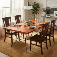 Copper Dining Table: Some lifestyle images are created with AI for visualization purposes. Crafted from natural solid wood, each piece is unique and will vary.