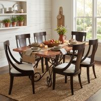 Rustic Dining Table: Some lifestyle images are created with AI for visualization purposes. Crafted from natural solid wood, each piece is unique and will vary.