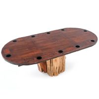 Distressed Stump Game Table