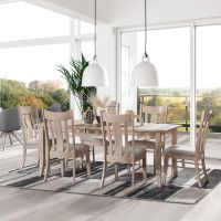 CUSTOM - Docksten Gables Deep Bend Dining Side Chairs - Call, email, or chat with a representative to customize wood species and finishes