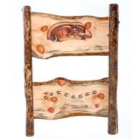 Create-A-Scene Carved Wildlife Aspen Log Bunk Bed--Forty Wink Fawn & Deer Trail