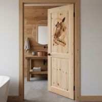 Hand Carved Interior Doors: Some lifestyle images are created with AI for visualization purposes. Crafted from natural solid wood, each piece is unique and will vary.