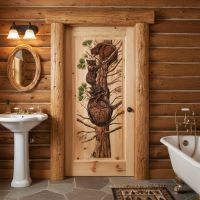 Handcrafted Wood Doors: Some lifestyle images are created with AI for visualization purposes. Crafted from natural solid wood, each piece is unique and will vary.