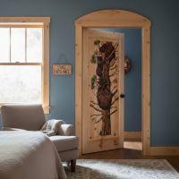 Hand Painted Interior Doors: Some lifestyle images are created with AI for visualization purposes. Crafted from natural solid wood, each piece is unique and will vary.