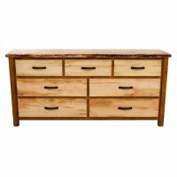 Rustic Chevron Barnwood 7 Drawer Dresser