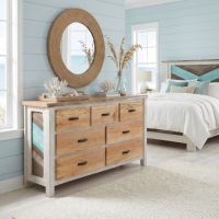 Coastal Dresser: Some lifestyle images are created with AI for visualization purposes. Crafted from natural solid wood, each piece is unique and will vary.