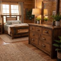 Barnwood Dresser: Some lifestyle images are created with AI for visualization purposes. Crafted from natural solid wood, each piece is unique and will vary.