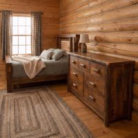 Barnwood Dresser: Some lifestyle images are created with AI for visualization purposes. Crafted from natural solid wood, each piece is unique and will vary.