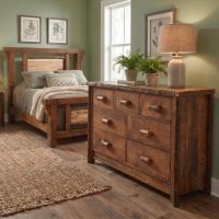 Barnwood Dresser: Some lifestyle images are created with AI for visualization purposes. Crafted from natural solid wood, each piece is unique and will vary.