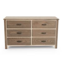 Rustic Harmony Red Oak and Ambrosia Maple 6 Drawer Dresser