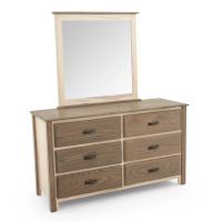 Rustic Red Oak & Ambrosia Maple Dresser Mirror, Shown with Dresser