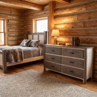 6 Drawer Dresser: Some lifestyle images are created with AI for visualization purposes. Crafted from natural solid wood, each piece is unique and will vary.