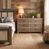 6 Drawer Dresser: Some lifestyle images are created with AI for visualization purposes. Crafted from natural solid wood, each piece is unique and will vary.