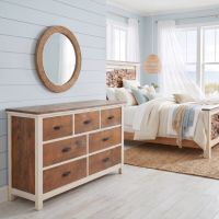 Rustic 7 Drawer Dresser: Some lifestyle images are created with AI for visualization purposes. Crafted from natural solid wood, each piece is unique and will vary.