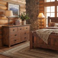 7 Drawer Dresser: Some lifestyle images are created with AI for visualization purposes. Crafted from natural solid wood, each piece is unique and will vary.