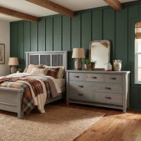 Cottage Gray Dresser: Some lifestyle images are created with AI for visualization purposes. Crafted from natural solid wood, each piece is unique and will vary.
