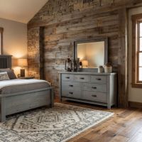 Cottage Gray Dresser: Some lifestyle images are created with AI for visualization purposes. Crafted from natural solid wood, each piece is unique and will vary.