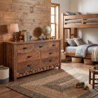 Rustic Dresser: Some lifestyle images are created with AI for visualization purposes. Crafted from natural solid wood, each piece is unique and will vary.