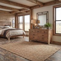 Rustic Dresser: Some lifestyle images are created with AI for visualization purposes. Crafted from natural solid wood, each piece is unique and will vary.