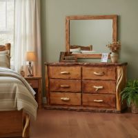 Log Dresser: Some lifestyle images are created with AI for visualization purposes. Crafted from natural solid wood, each piece is unique and will vary.