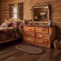 Rustic Dresser: Some lifestyle images are created with AI for visualization purposes. Crafted from natural solid wood, each piece is unique and will vary.