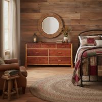 Rustic Dresser: Some lifestyle images are created with AI for visualization purposes. Crafted from natural solid wood, each piece is unique and will vary.